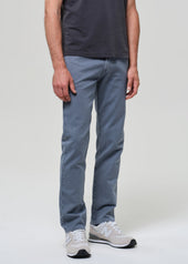 Elijah Straight Comfort Stretch Linen in Stone Blue