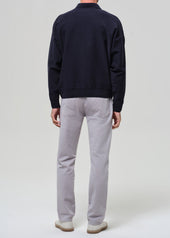 Elijah Straight Comfort Stretch Linen in Stone Grey