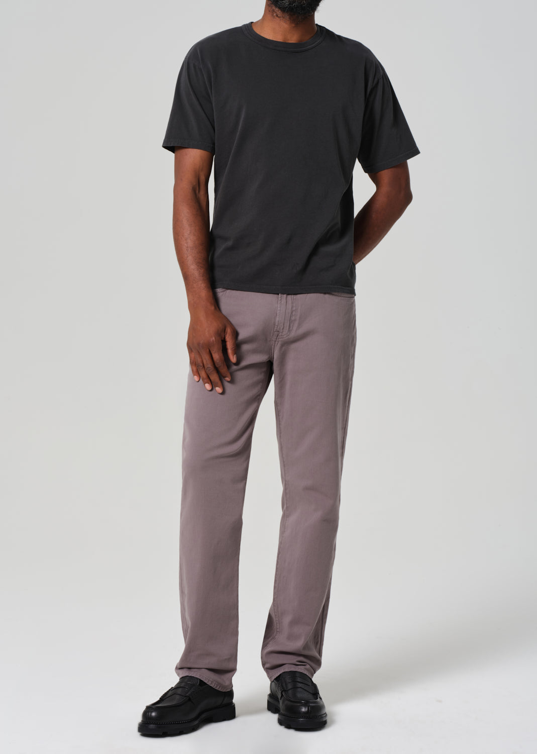 Elijah Relaxed Straight Comfort Stretch Linen in Volcanic