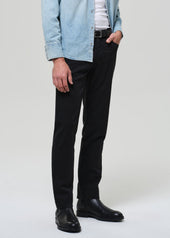 Elijah Straight Comfort Stretch Linen in Washed Black