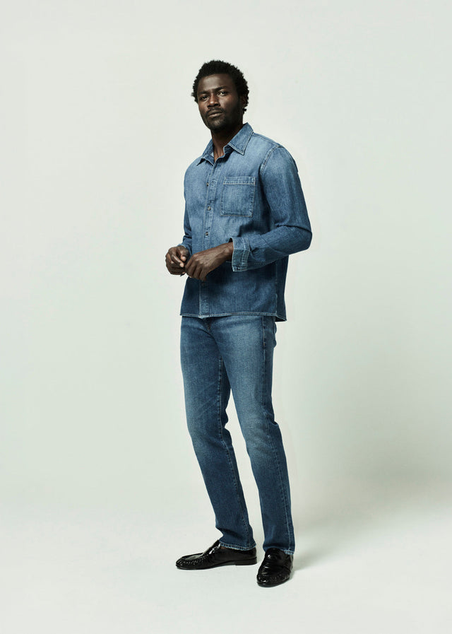 Elijah Straight Archive Denim in Mid Indigo