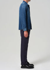 Elijah Straight Comfort Stretch Linen in Night Flight