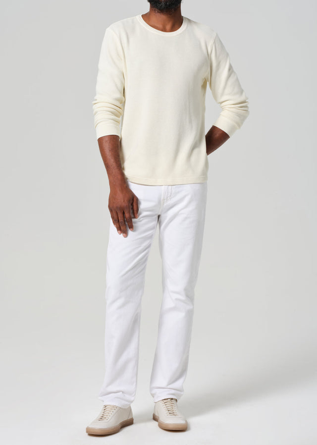 Elijah Straight Comfort Stretch Linen in White