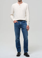 Elijah Straight Tropical Denim in Milestone