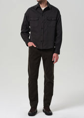 Elijah Straight Cashmere Touch Twill in Forest