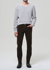 Elijah Straight Cashmere Touch Twill in Dark Olive