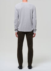 Elijah Straight Cashmere Touch Twill in Dark Olive