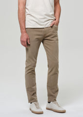 Elijah Straight Cashmere Touch Twill in Olive Khaki