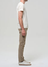 Elijah Straight Cashmere Touch Twill in Olive Khaki