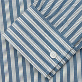 Pale Multi Stripe Weekend Fit Wool Shirt With Derby Collar And 1 Button Cuffs
