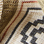 Pochette in seta fantasia geometrica sabbia