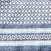 Pochette in seta fantasia geometrica blu