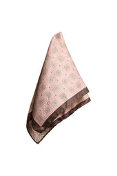 Pochette in seta fantasia geometrica rosa