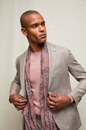 Sciarpa in cotone fantasia paisley rosa