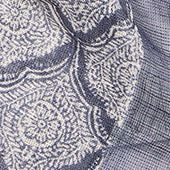 Foulard fantasia geometrica blu e grigio