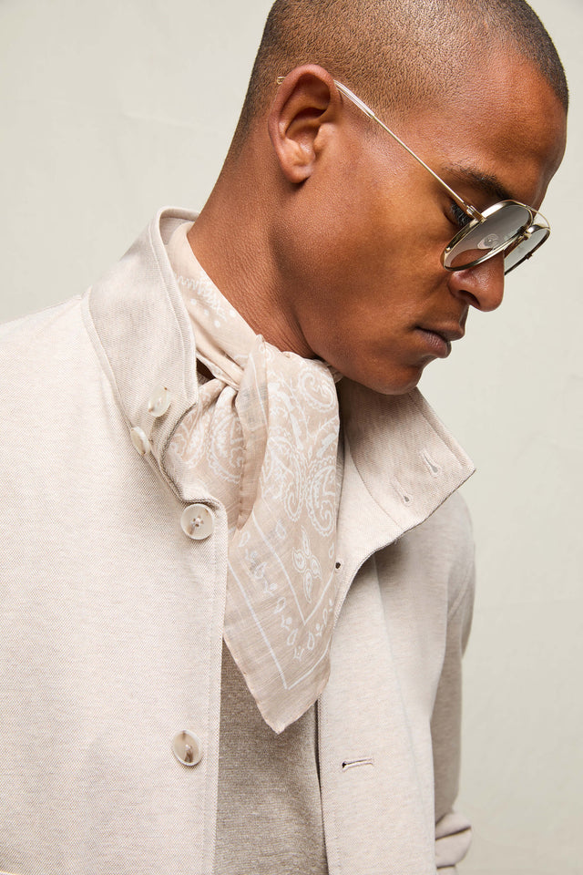 Foulard fantasia paisley beige