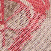 Foulard in cotone e lino fantasia botanica rosso