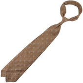 Shibumi Flower Shantung Silk Tie Beige Hand Rolled