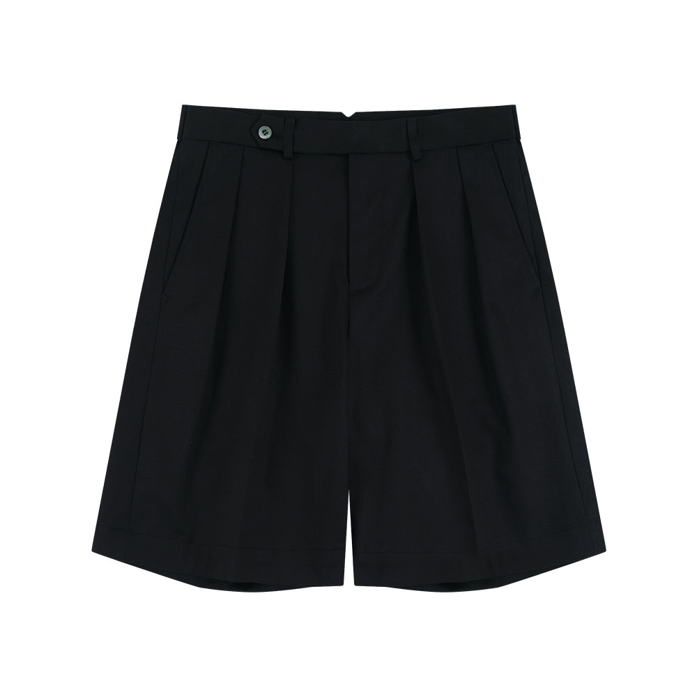 Essential Gabardine Cotton Double Pleats Chino Shorts