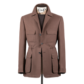 Safari Jacket in Chocolate Brown Linen