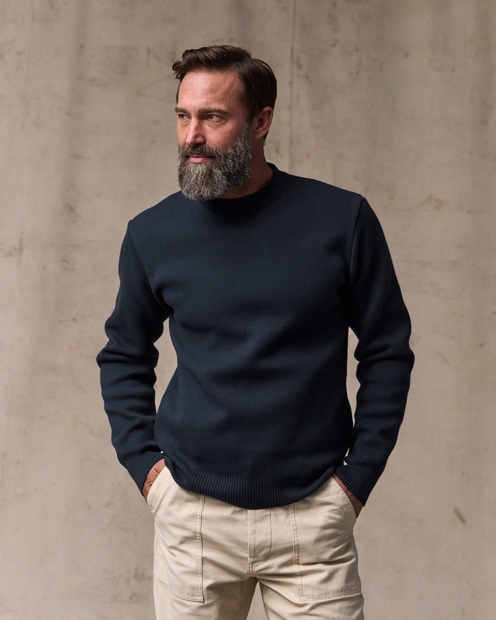 Cotton Crewneck Guide Sweater