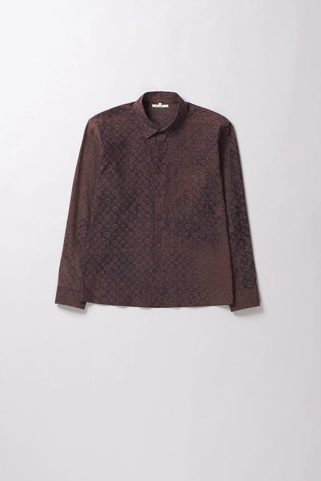 Cotton Silk Shirt in Burnt Umber