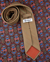 Smith Woollens Original Solaro Wool Tie Beige Hand Rolled