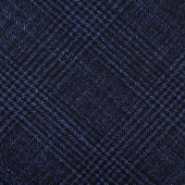 Checked Bespoke Wool Tie - Navy