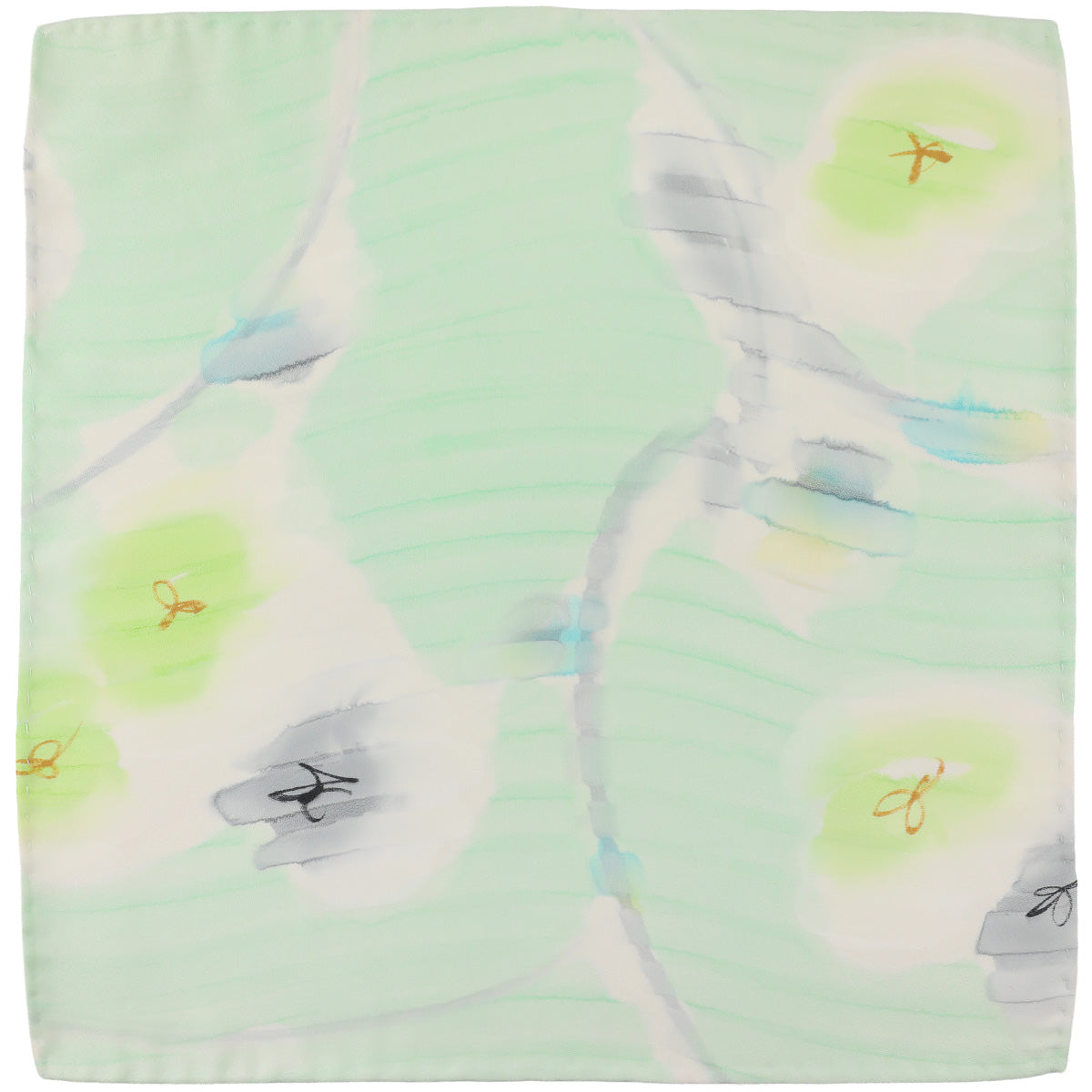 Vintage Kimono Silk Pocket Square Pale Green
