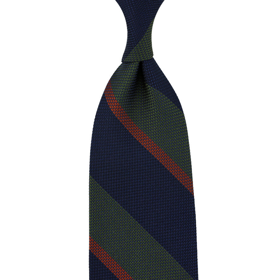 Japanese Grenadine Silk Tie Navy Olive
