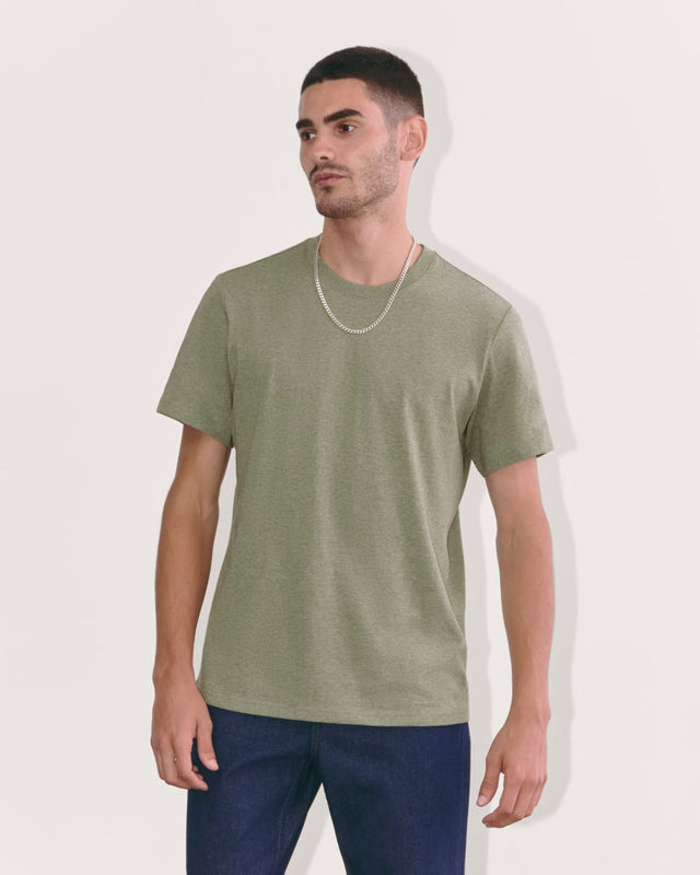 The Premium-Weight Crew | Uniform | Heather Sage Green
