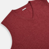 Antique Pink Cashmere V Neck Vest
