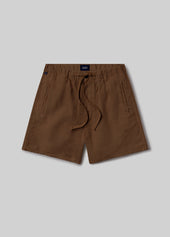 Drawstring Deck Linen Short in Kelp