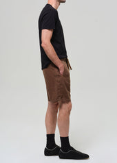 Drawstring Deck Linen Short in Kelp