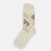 Wool Check Mid Length Socks