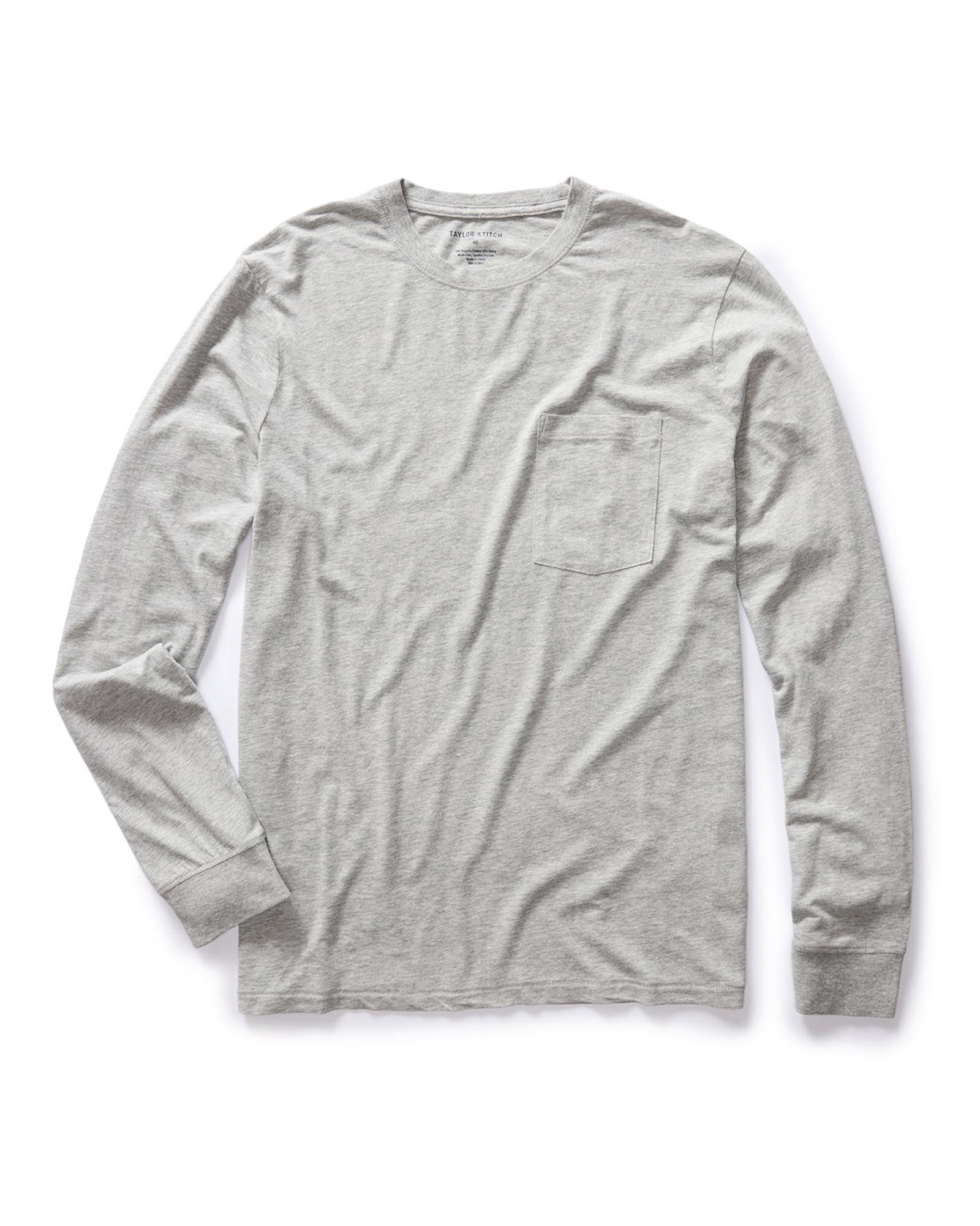 The Cotton Hemp Long Sleeve Tee In Heather Grey