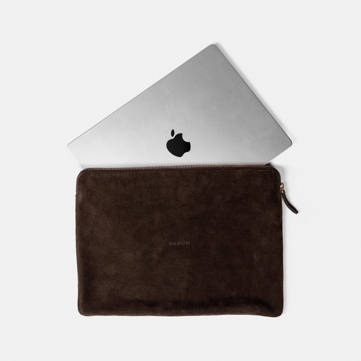 Laptop Sleeve In Brown Suede