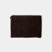 Laptop Sleeve In Brown Suede