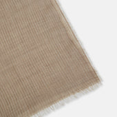 Beige And White Striped Cashmere Scarf