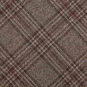 Checked Bespoke Wool Tie - Brown