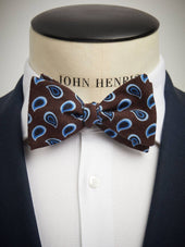 Bow Tie Wool Paisley Brown