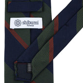 Japanese Grenadine Silk Tie Navy Olive