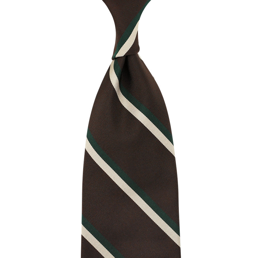 Repp Stripe Silk Tie Hand Rolled
