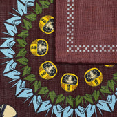 Fortune Motif Wool Silk Pocket Square 40x40cm