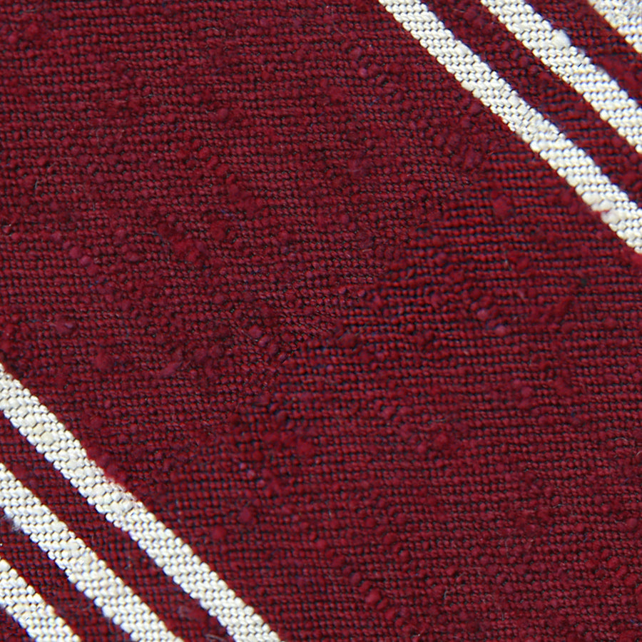 Triple Stripe Shantung Bespoke Tie Cherry