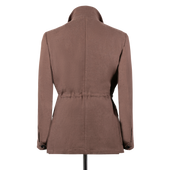 Safari Jacket In Chocolate Brown Linen