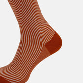 White Thin Striped Long Socks