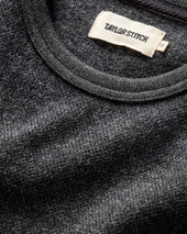 The Evans Crew in Charcoal Birdseye Wool