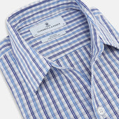 And Navy Multi Check Piccadilly Shirt