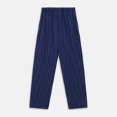 And Navy Candy Stripe Silk Hyde Pyjamas Set